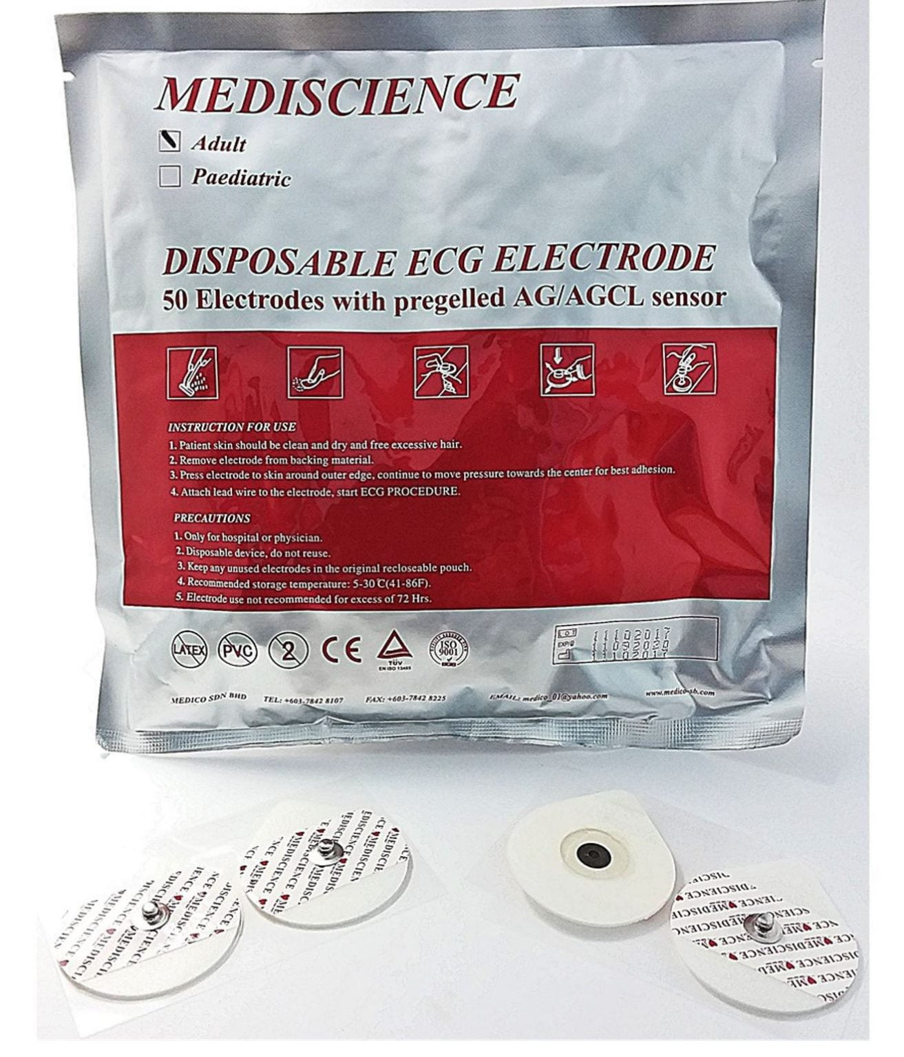 Mediscience Disposable Ecg Electrode Adult S Pack Ihbhealthcare Com