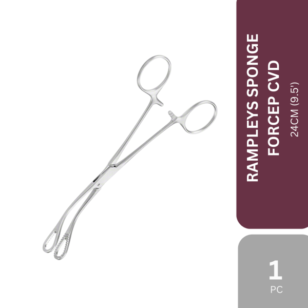 RAMPLEYS SPONGE FORCEP CURVED 24CM (9.5')