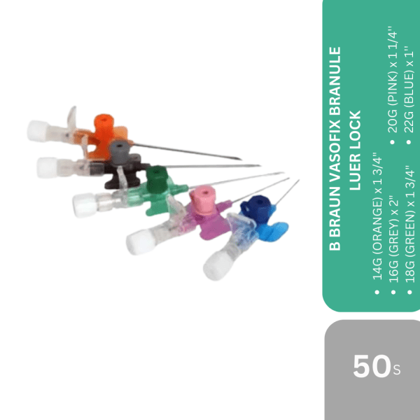 B BRAUN VASOFIX BRANULE LUER LOCK 50s