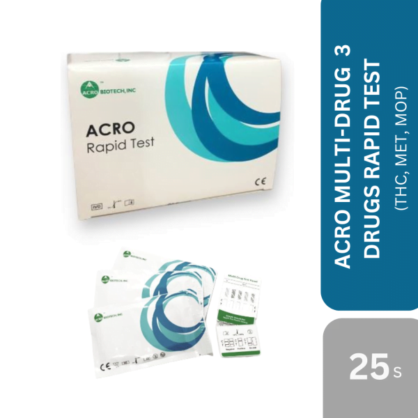 ACRO MULTI-DRUG 3 DRUGS RAPID TEST PANEL (URINE) (THC, MET, MOP) 25s/BOX