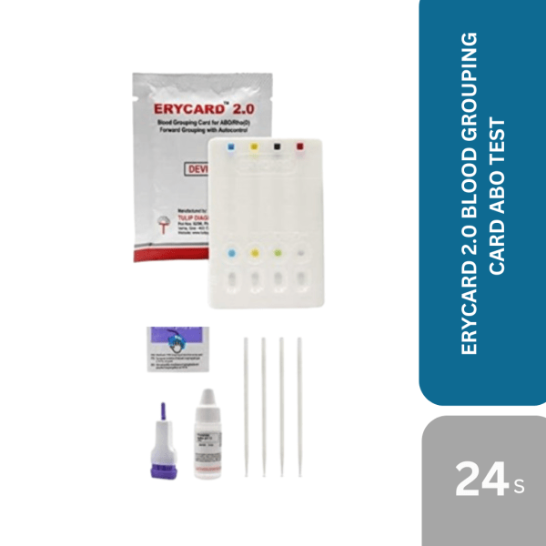 ERYCARD 2.0 BLOOD GROUPING CARD ABO TEST 24s