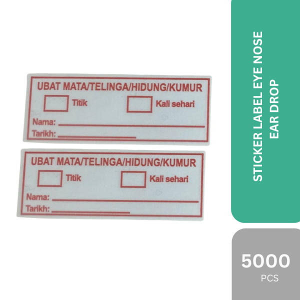 STICKER LABEL EYE NOSE EAR DROP - 5000 PCS