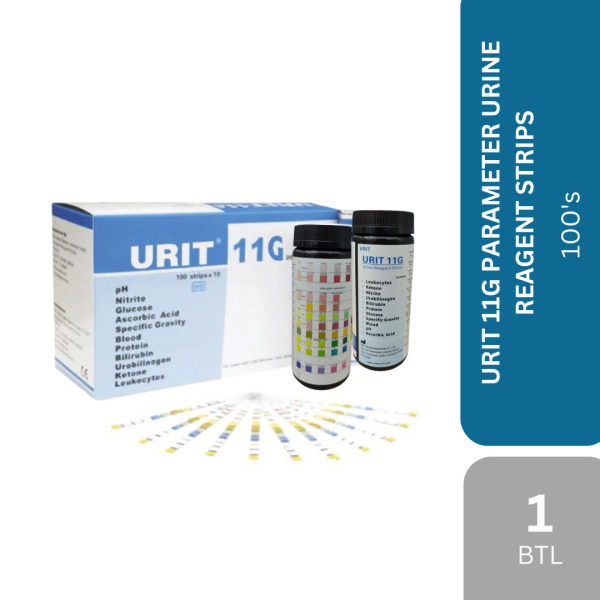 URIT 11G PARAMETER URINE REAGENT 100's STRIPS