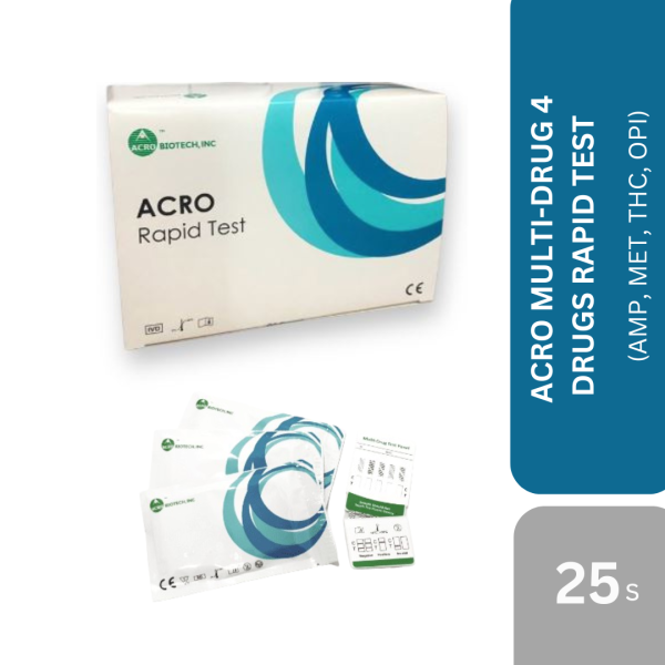 ACRO MULTI-DRUG 4 DRUGS RAPID TEST PANEL (URINE) (AMP, MET, THC, OPI ) 25s/BOX